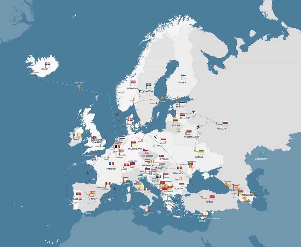 Analysierte Staaten in Europa